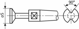 Image pro obrázek produktu 40 He 4 Měřicí dotek rovinný měřicí talířek V-drážka D=5 mm